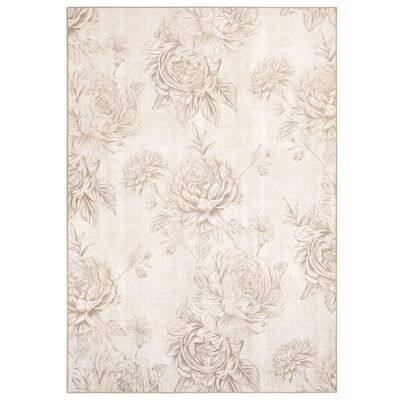 Hug Rug Eco-Washable Muted Floral Beige