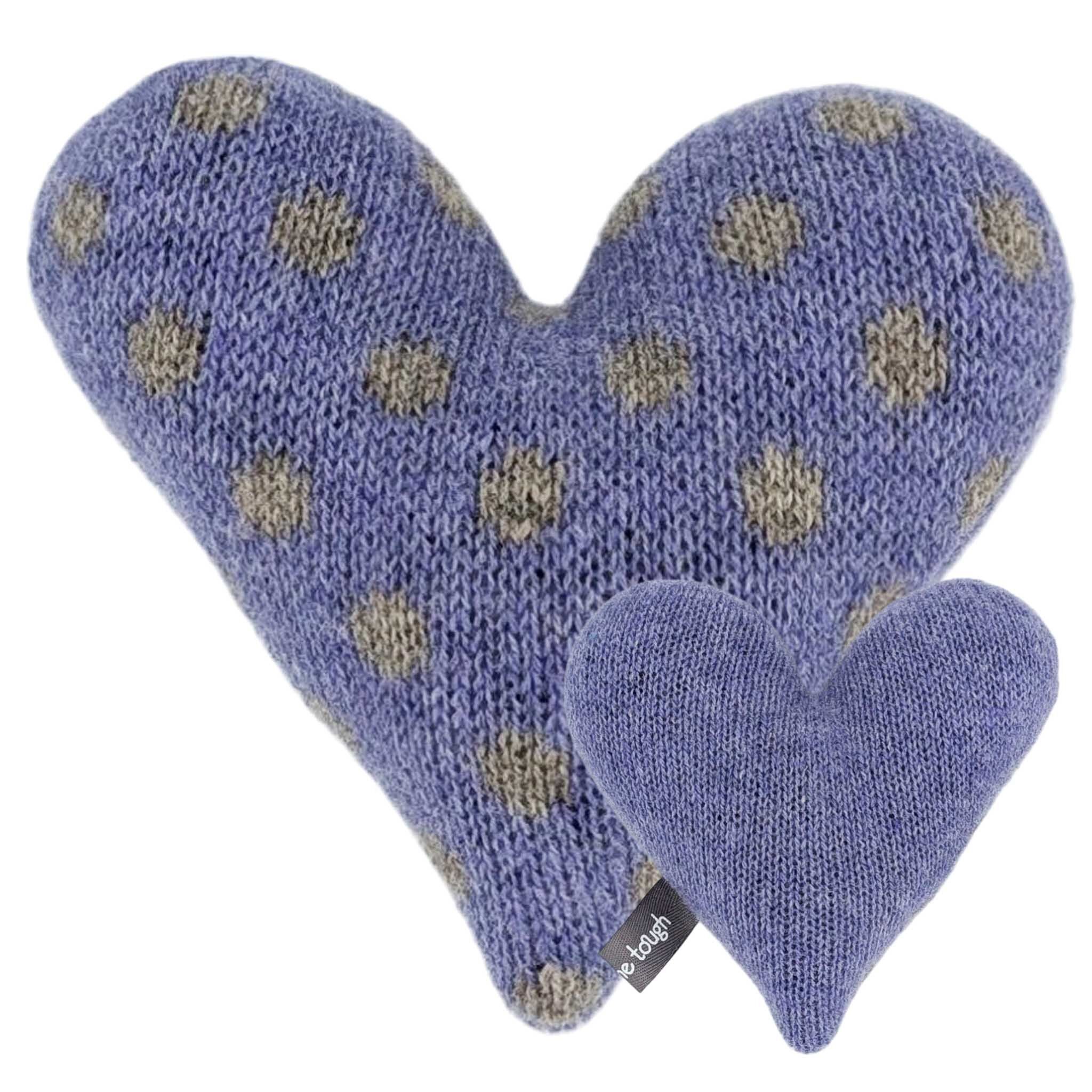 LAVANDA - cuore medio - pois - lilla/grigio