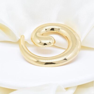 Gold-plated stainless steel brooch - BH500034