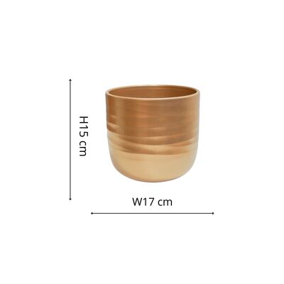 Jardinière Poinsettia Ripple Gold H15cm D17cm