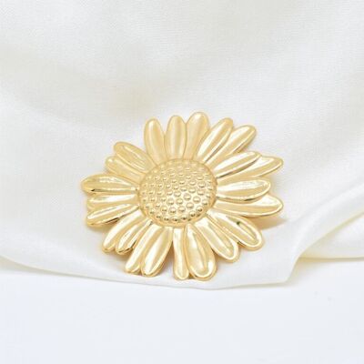 Gold-plated stainless steel brooch - BH500035