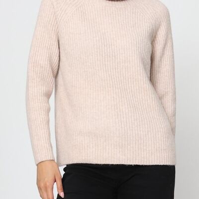 Ribbed Knit Sweater – Turtleneck & Long Sleeves