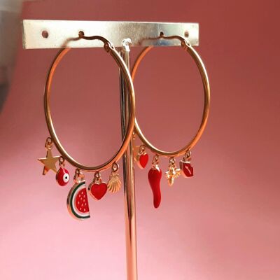 Creole charms with red charms
