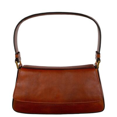 Leather Baguette Handbag for Women - Bright Lights, Big City