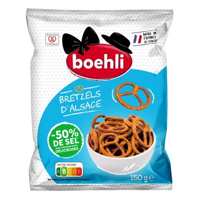 150g Bag of Medium Pretzels -50% Salt