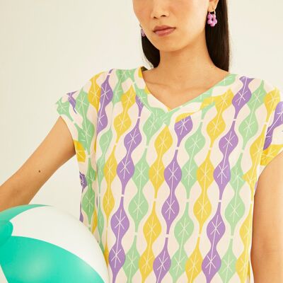 Purple Cocoon Back Opening Blouse
