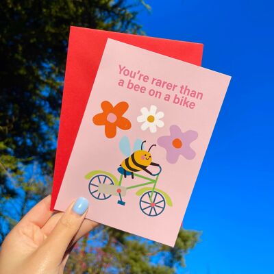 Sei più raro di un'ape su una bicicletta - Biglietto di San Valentino