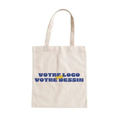 CUSTOMIZATION OF A 145 GRAM TOTE BAG IN YOUR COLORS 100% COTTON ORGANIC OEKOTEX LABEL