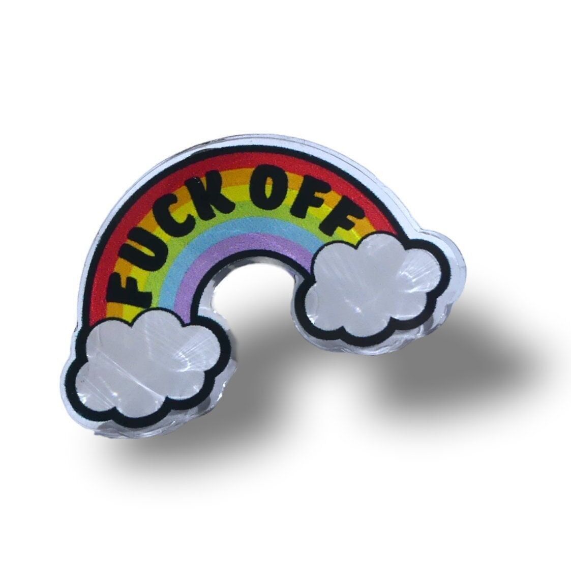 Fuck Off Rainbow Collectible Acrylic Pin
