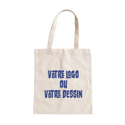 CUSTOMIZATION OF A 145 GRAM TOTE BAG IN YOUR COLORS 100% COTTON ORGANIC OEKOTEX LABEL
