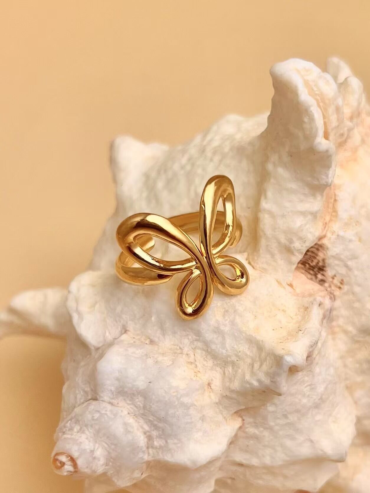 Anillo de mariposa ajustable de acero inoxidable