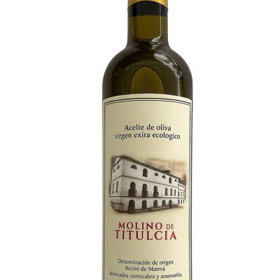 500ml glass bottle of organic extra virgin olive oil DOP Madrid Oil