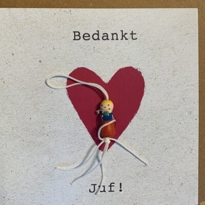 Wenskaart bedankt juf