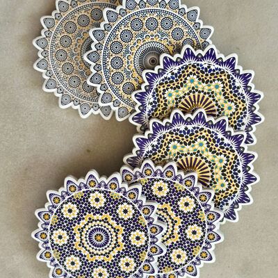 LOT DE 6 SOUS-VERRES EN CÉRAMIQUE - AYMEN