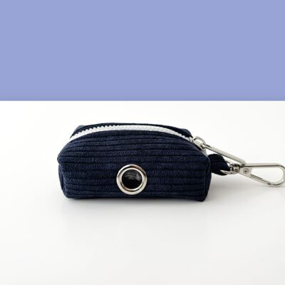 Navy Blue Corduroy Poop Bag Pouch