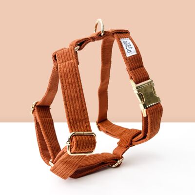 Personalized Corduroy Dog Harness Clay