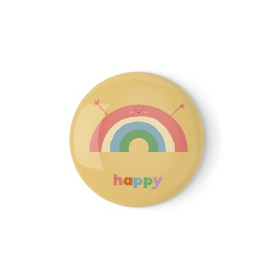 Arcobaleno felice – Distintivo o magnete di positività carino (38 mm o 58 mm)