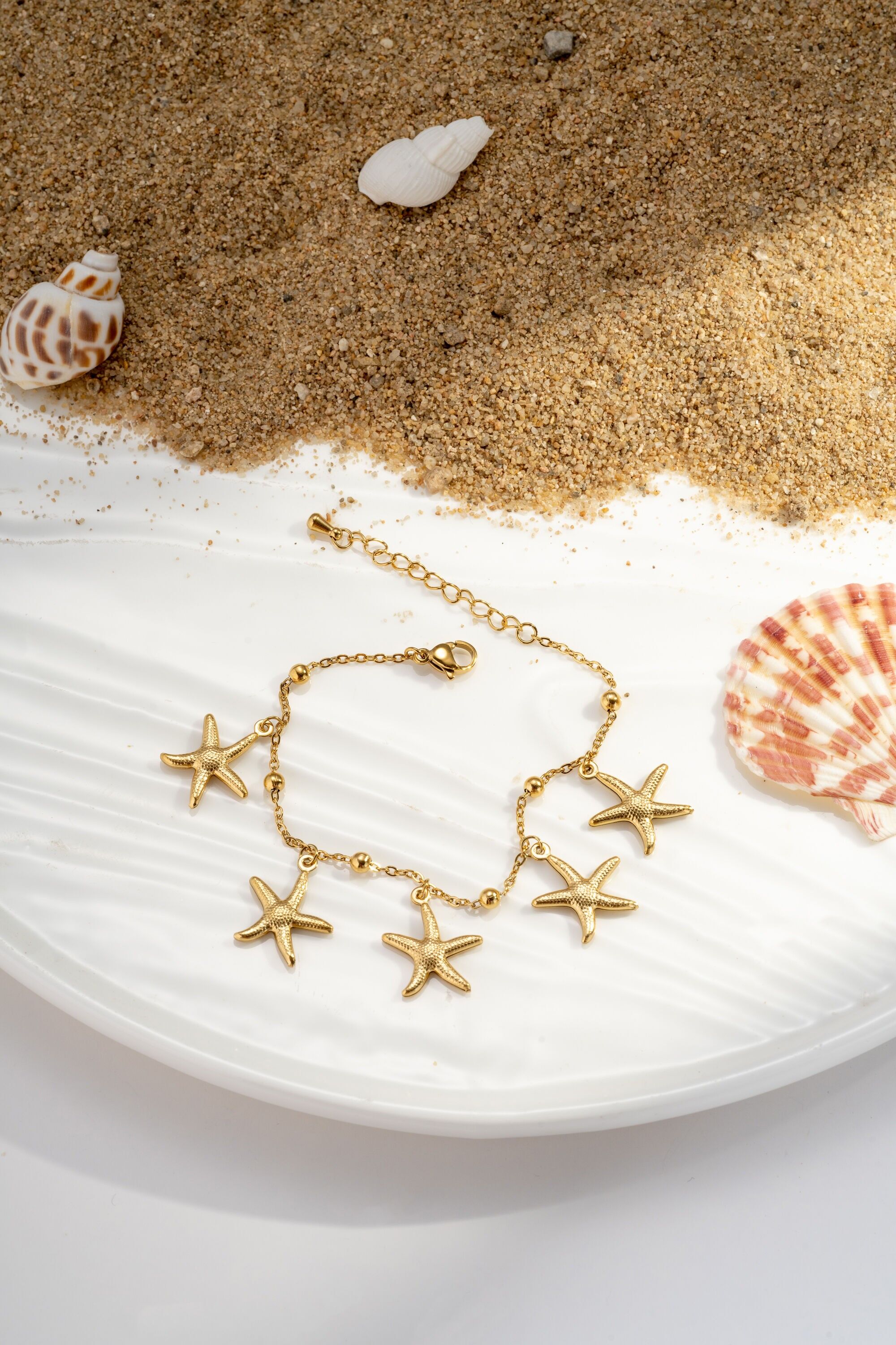 Pulsera de estrella de mar – Acero inoxidable dorado