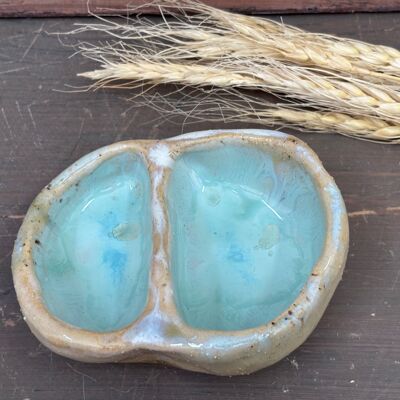 Mini double bowl made of handmade ceramic - UNIQUE PIECE