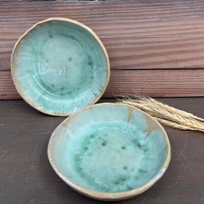 Aqua green handmade plate