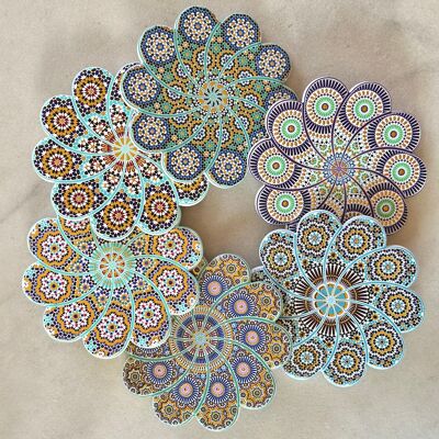 SET of 6 Ceramic COASTERS - SMAIL