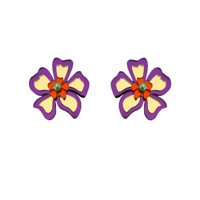 FLORIDA PURPLE AND GOLD EARRINGS