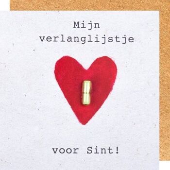 Wenskaart Sinterklaas verlanglijstje. 1