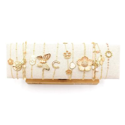 Pack de 12 bracelets acier - nude