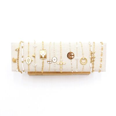 Pack de 12 pulseras de acero - BLANCO