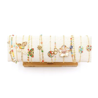 Pack de 12 bracelets acier - multi