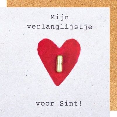 Wenskaart mijn verlanglijstje voor Sint