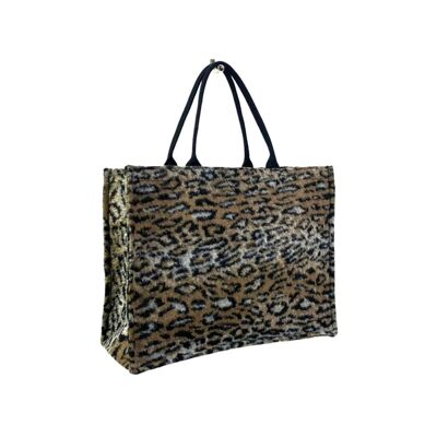 Premium Check Tweed Cotton Shopper Bag Large Capacity