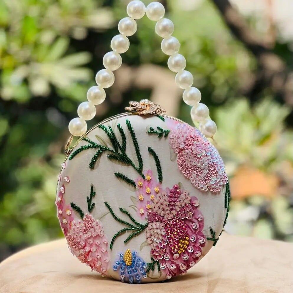 Borsa circolare floreale Cira