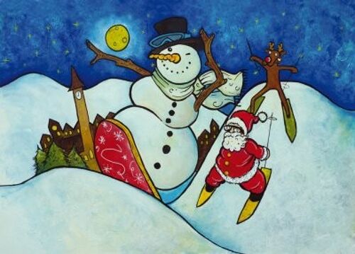 Ansichtkaart kerst snowman