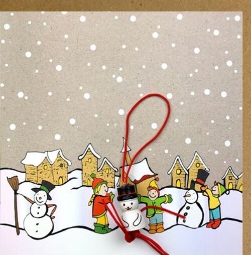 Kerst kaart kraft sneeuwpop maken