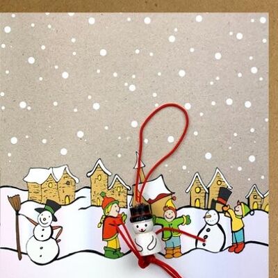 Kerst kaart kraft sneeuwpop maken