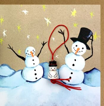 Kerst kaart kraft sneeuwpop 3