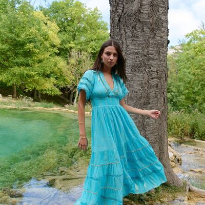 MARTINIQUE BLUE LONG DRESS