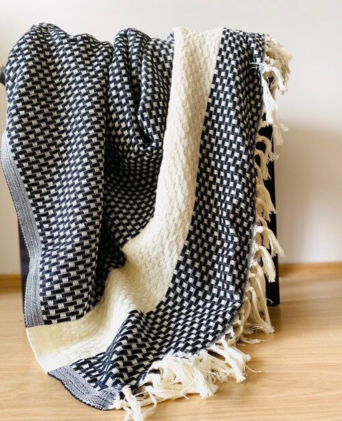 Hand-woven blanket "Istanbul" - anthracite