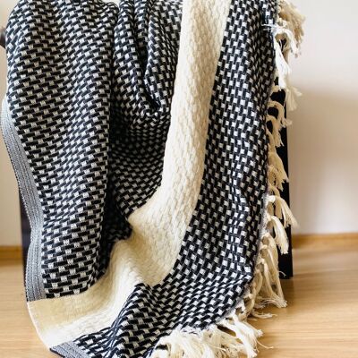 Hand-woven blanket "Istanbul" - anthracite