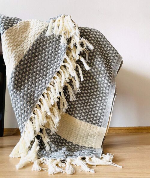 Hand-woven blanket "Istanbul" - gray