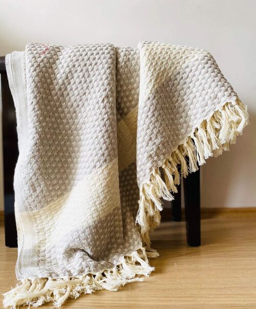 Hand-woven blanket "Istanbul" - camel