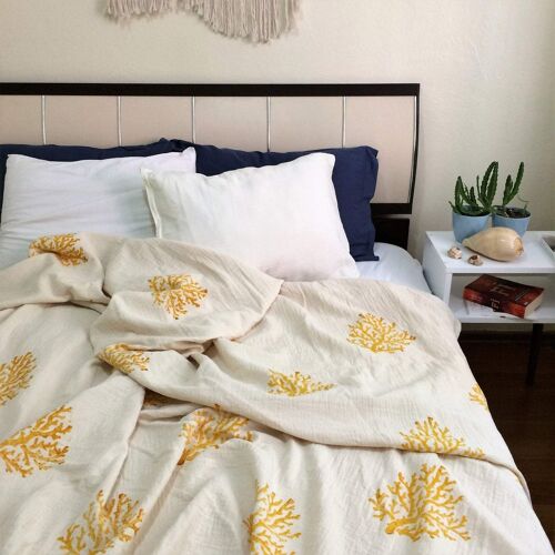 "Mardin" hand-woven blanket - sun yellow