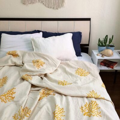 "Mardin" hand-woven blanket - sun yellow