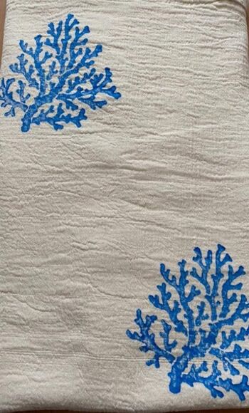 Couverture tissée main "Mardin" - bleu roi 1