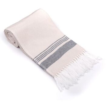 Serviette Terry Back "Trabzon" - blanc / anthracite 2