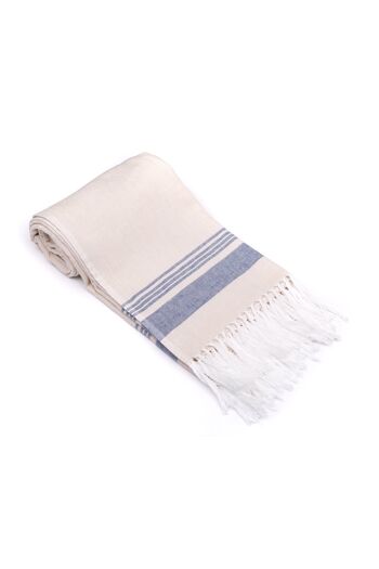 Serviette Terry Back "Trabzon" - blanc / bleu 4