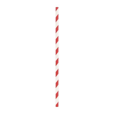 SET OF 10 RED STRAWS WITH WHITE STRIPES