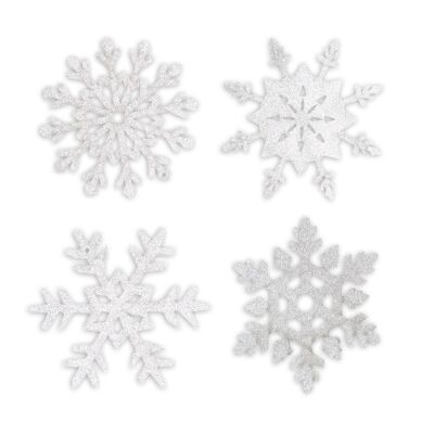 SET OF 8 SILVER SNOWFLAKES 15CM