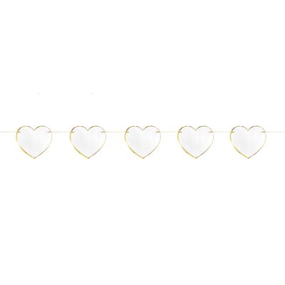3M WHITE AND GOLD HEART GARLAND